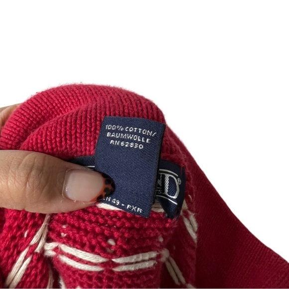 Lands' End Sweater Womens Small Quarter Zip Fair Isle Nordic Pullover Vintage S - Picture 5 of 5